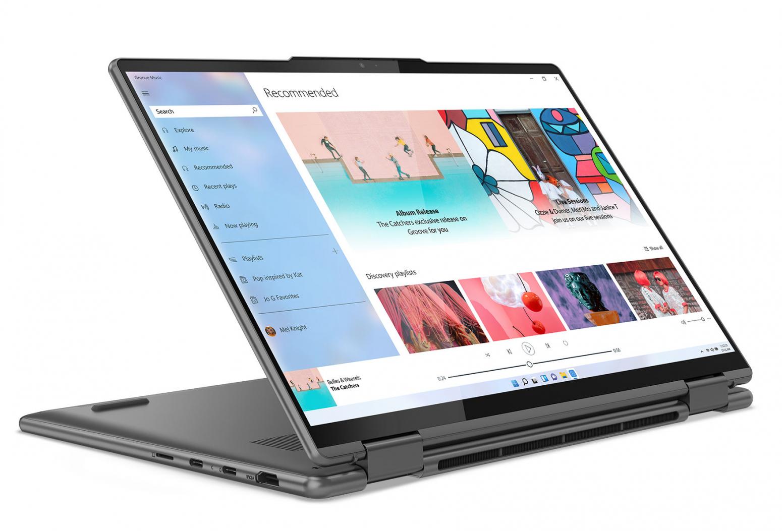 Obraz laptopa Lenovo Yoga 7 14IAL7 (82QE00A3FR) Srebrny tablet - ekran dotykowy OLED 2,8K 90 Hz