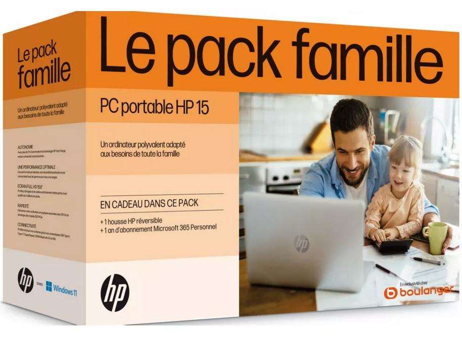 Image du PC portable HP 15s-fq2059nf Argent - Pack Housse + Microsoft 365 Personnel