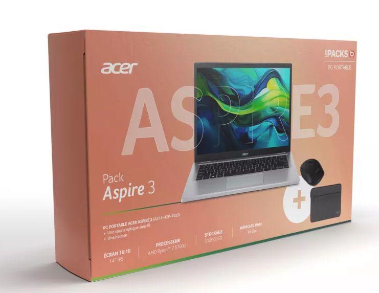 Image du PC portable Acer Aspire 3 A314-42P-R9Z9 Argent - Ryzen 7 + Pack